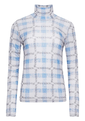 JW Anderson logo check-print top - Blue