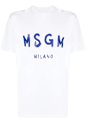 MSGM logo-print cotton T-Shirt - White