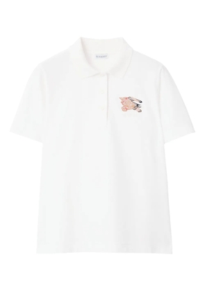 Burberry embroidered-logo polo shirt - White