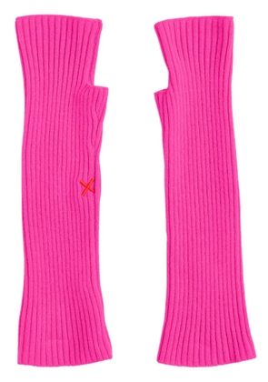 Chinti & Parker ribbed-knit fingerless gloves - Pink