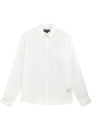 Vilebrequin logo-embroidered linen shirt - White