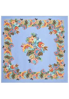 ETRO Bandana bouquet-jacquard scarf - Blue