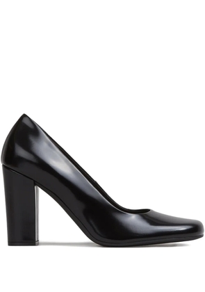 The Row Penelope rounded calf leather heel shoes - Black