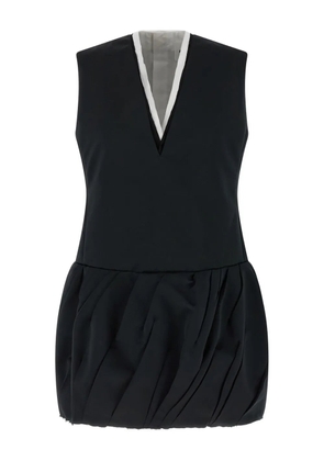 Jil Sander V-neck balloon-skirt mini dress - Black