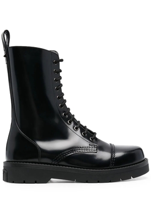 Valentino Garavani leather combat boots - Black