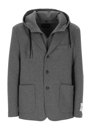 OFFICINA 36 hooded button jacket - Grey