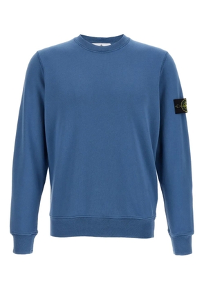 Stone Island brushed cotton logo-badge sweatshirt - Blue