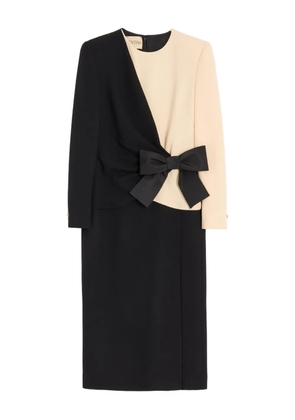 Valentino Garavani bow-detail crepe midi dress - Black