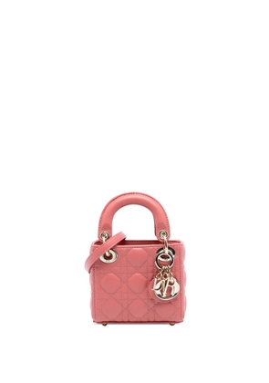 Christian Dior Pre-Owned 2022 Micro Lambskin Cannage Lady Dior satchel - Pink