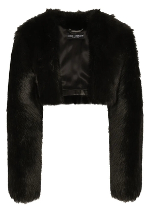 Dolce & Gabbana fur cropped jacket - Black