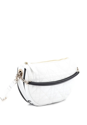 Christian Dior Pre-Owned Vibe Cannage Quilt Lambskin Medium hobo bag - White