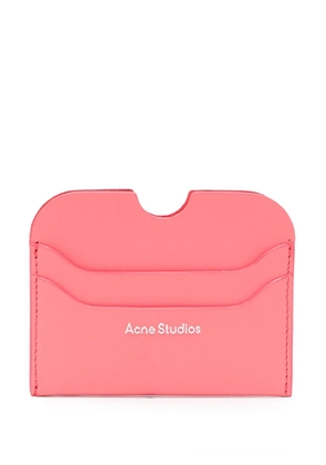 Acne Studios logo-lettering leather cardholder - Pink