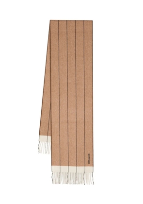 Ferragamo striped wool-cashmere scarf - Brown