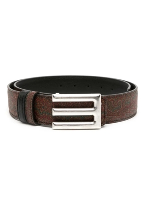 ETRO paisley-print leather belt - Brown