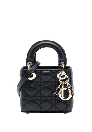 Christian Dior Pre-Owned 2020 Micro Lambskin Cannage Lady Dior satchel - Black