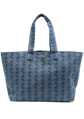 Lacoste XL mono-jacquard tote bag - Blue
