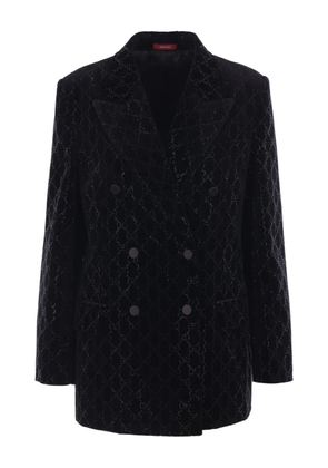 Gucci crystal-embellished velvet blazer - Black