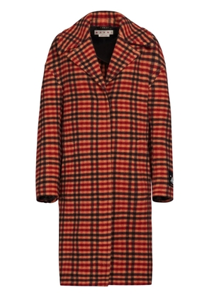 Marni Wavy Check wool coat - Orange