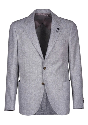 Lardini check-pocket blazer - Grey