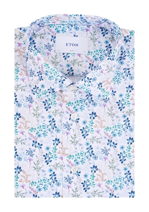 Eton floral twill shirt - White