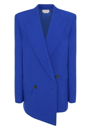 Alexander McQueen asymmetric double-breasted blazer - Blue
