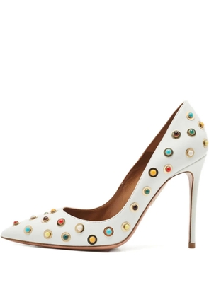 Aquazzura embellished calf leather pumps 10.5 - White