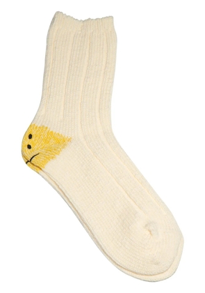 KAPITAL Rainbowy Happy Heel socks - White