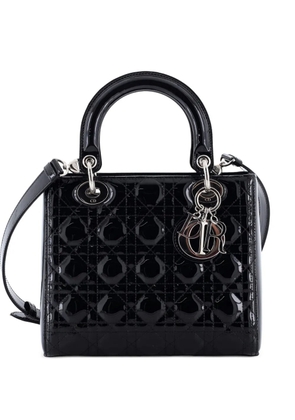 Christian Dior Pre-Owned Lady Dior Bag Cannage Quilt Patent Medium satchel - Black