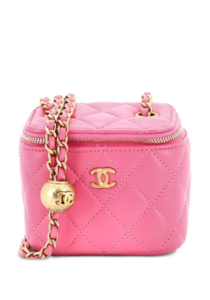 CHANEL Pre-Owned Pearl Crush Vanity Case with Chain Quilted Lambskin Mini clutch bag - Pink