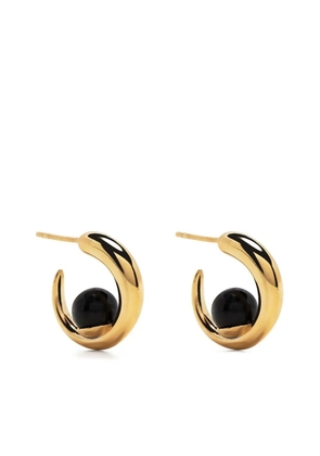 KHIRY Tiny Isha Gold Vermeil Onyx Hoops