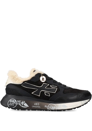 Premiata Lauryn fur logo trainers - Black