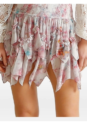 IXIAH Sirelli ruffled floral skirt - White