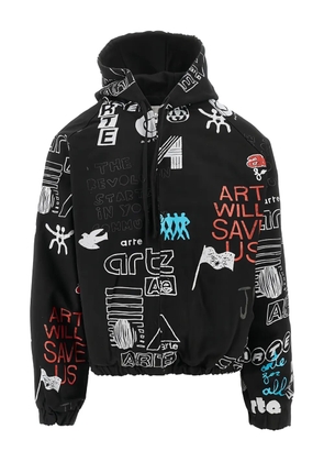 Arte Antwerp graphic-print hoodie - Black