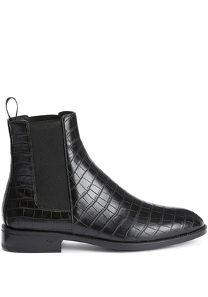 Giuseppe Zanotti Ryim crocodile-effect leather Chelsea boots - Black