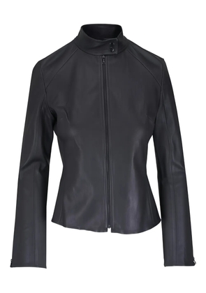 KZ_K STUDIO zip-up leather jacket - Black