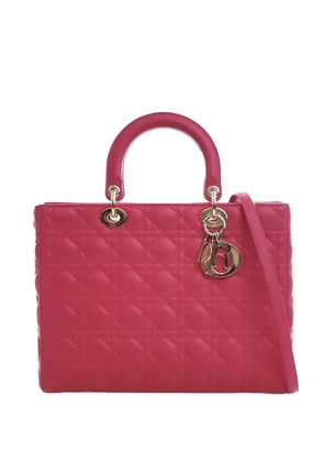 Christian Dior Pre-Owned 2014 Large Lambskin Cannage Lady Dior satchel - Pink