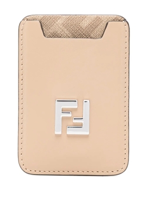 FENDI logo-plaque card holder - Neutrals