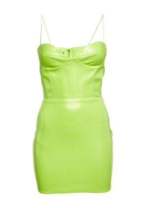Alex Perry sculpted faux-leather mini dress - Green