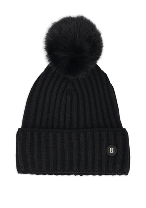 BOGNER pompom ribbed hat - Black