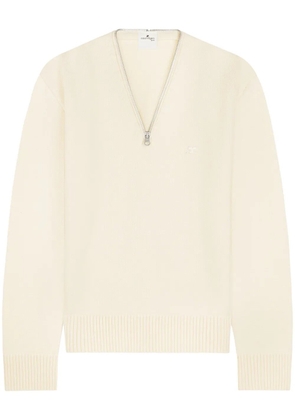 Courrèges zipped wool sweater - Neutrals