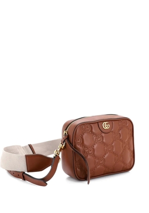 Gucci Pre-Owned Zip Camera Bag GG Matelasse Leather Small shoulder bag - Brown