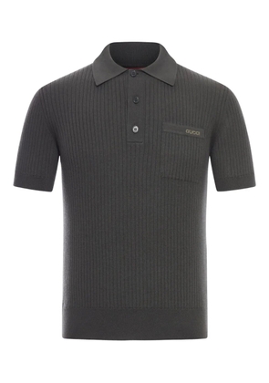 Gucci chest-pocket ribbed polo shirt - Green