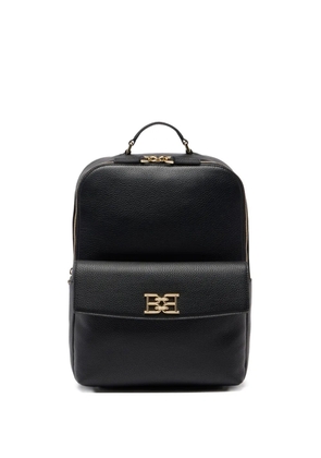 Bally grained leather logo-plaque backpack - Black