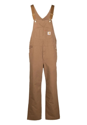 Carhartt WIP logo-patch straight-leg dungarees - Brown