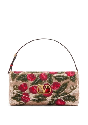 Valentino Garavani small valentino garavani devain embroidered shoulder bag - Neutrals