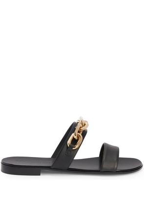 Giuseppe Zanotti Aubert Chain leather sandals - Black