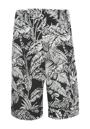 Palm Angels crepe floral shorts - Black