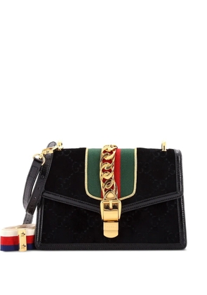 Gucci Pre-Owned Sylvie Shoulder Bag GG Velvet Small crossbody bag - Black