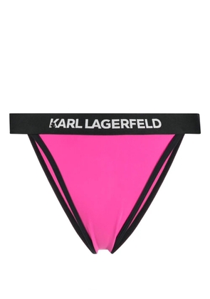 Karl Lagerfeld logo-waistband bikini bottoms - Pink