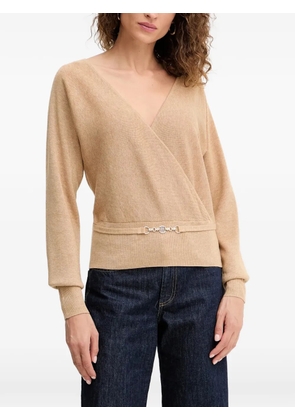 FRACOMINA V-neck buckle sweater - Neutrals